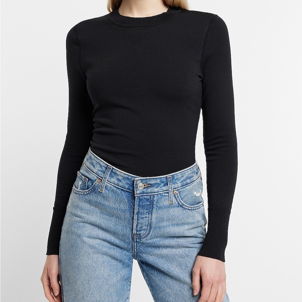 Express Silky Soft Fitted Crew Neck Sweater